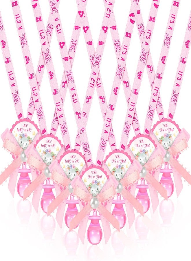 Remuuly 36 Pcs Baby Shower Pacifiers Necklace Bulk Acrylic Pacifiers Charm for Gender Reveal Party Favors Table Scatter Decorations(Girl,Pink) - Image 1